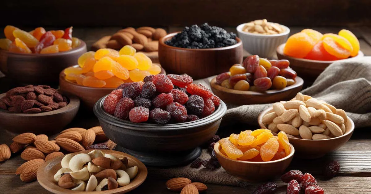 Fruits secs naturellement riches en sucres